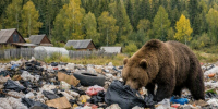 Медведь на стихийной свалке - Ilim24.Ru