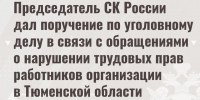 Глава СК РФ Александр Бастрыкин взял на контроль дело о невыплате зарплаты в тюменской фирме - Комсомольская правда