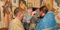 Митрополит Корнилий совершил всенощное бдение в канун праздника Владимирской иконы Божией Матери - Архангельская епархия