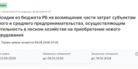 Объявлен конкурс по предоставлению в 2026 году субсидии на возмещение части затрат субъектам малого и среднего предпринимательства, осуществляющим деятельность в лесном хозяйстве - Министерство промышленности