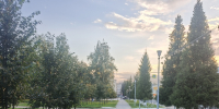 Аллея в Менделеевске ранней осенью - Менделеевские новости