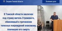 В Томской области заключен под стражу житель Стрежевого, обвиняемый в причинении телесных повреждений знакомому, повлекших его смерть - Следственный комитет