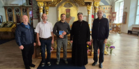 Председатель епархиального отдела по взаимодействию с казачеством протоиерей Александр Кузнецов встретился с атаманом ЦКВ генерал-майором Андреем Фадюхиным, 9 сентября 2026 года, г.Болхов - Орловская и Ливенская епархия