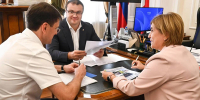 Виталий Хоценко встретился с главами Тарского и Полтавского районов - 12 канал