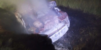 Ночное ДТП на М-7 в Петушинском районе: автомобиль съехал в кювет и загорелся - ГТРК Владимир