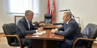 Губернатор Миляев встретился с первым замглавы администрации Новомосковска Токаревым в День города - ИА Тульские новости