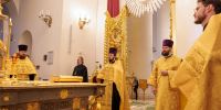 В канун Недели 15-й по Пятидесятнице и праздника Положения Пояса Богородицы  митрополит Амвросий молился за воскресным бдением в Тверском кафедральном храме - Тверская епархия