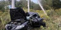 Под Орлом машина улетела в кювет и врезалась в опору ЛЭП – есть пострадавшие - OrelTimes.Ru