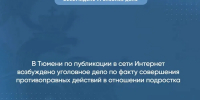 В Тюмени возбуждено уголовное дело по факту совершения противоправных действий в отношении подростка - Управление следственного комитета