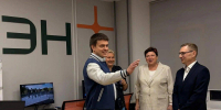 Слева направо: М. Котюков, Н. Уфимцева, С. Легенза. - Газета Огни Енисея