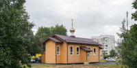 Настоятель храма святого великомученика Георгия Победоносца на Прокуровке иерей Георгий Протасюк совершил молебен перед началом облицовочных работ, 15 сентября 2026 года - Орловская и Ливенская епархия