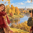 Две подруги устраивают осеннюю фотосессию среди золотых деревьев у реки - 168.Ru