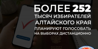 Более 252 тысяч избирателей Алтайского края планируют голосовать на выборах дистанционно - Избирательная комиссия