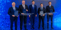 Дмитрий Артюхов, Александр Моор, Руслан Кухарук и Александр Сакевич подписали соглашение о расширении межрегионального Нефтегазового кластера - Администрация ЯНАО