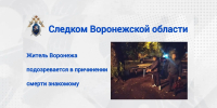 Житель Воронежа подозревается в причинении смерти знакомому - Следственный комитет