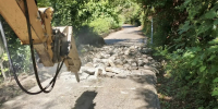 В Сочи продолжаются работы по восстановлению участка дорожного полотна в Хостинском районе - Sochi.Com