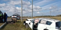Рядом с Верзилово автомобиль снес на железобетонный столб - Stupino.Info