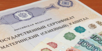 Государственный сертификат на материнский капитал и российские банкноты номиналом 5000 и 1000 рублей - 168.Ru