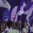 Студенты-первокурсники во Дворце спорта стоят с флагами своих образовательных учреждений.. - Администрация г. Вологда