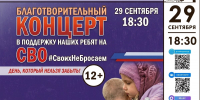 29 сентября  в ДК им. И.И. Наймушина пройдет благотворительный концерт в поддержку воинов СВО - Администрация г. Усть-Илимск