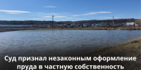 В Бавлинском районе суд признал незаконным оформление пруда в частную собственность - Министерство экологии