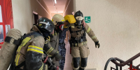 Противопожарную тренировку провели в Магасе Росгвардия и МЧС - Росгвардия