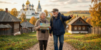 пожилые мужчина и женщина путешествуют - Петрозаводск говорит