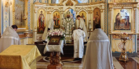В день памяти преподобных Сергия и Германа Валаамских чудотворцев епископ Мефодий совершил чин Великого освящения придела в Кафедральном соборе Альметьевска и Литургию - Альметьевская Епархия