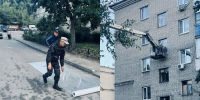 Появились кадры с места устранения последствий атаки БПЛА на Воронеж - ГТРК Воронеж