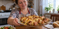 Вместо мяса по-французски — порционные шашлычки из свинины: удобно брать, а со стола улетают моментально - Pg11.Ru