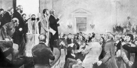 28 сентября 1864 года К. Марксом и Ф. Энгельсом был основан 1-й Интернационал⁠. Художние О.Г. Верейский. - КПРФ