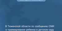 В Тюменской области по сообщению СМИ о травмировании ребенка в детском саду возбуждено уголовное дело - Управление следственного комитета