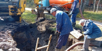 Продолжается ремонт водопровода в центре Курска. - Kursk.Com