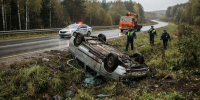 В Климовском районе водитель LADA Vesta съехал в кювет и перевернулся - Сетевое издание Новости Брянска