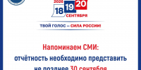 Напоминаем СМИ: отчётность необходимо представить не позднее 30 сентября - Леноблизбирком