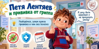 Как вакцинация помогает сохранить здоровье – рассказывает Петя Лентяев - Роспотребнадзор