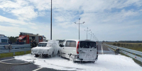 На Приморском кольце испытывали столкновение автобуса с автомобилем - ИА Русский Запад