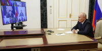 Путин Олег Мельниченко по видеосвязи принял участие во встрече Владимира Путина с избранными главами регионов - Правительство