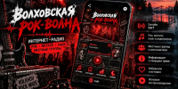 Смартфон с открытым приложением «Волховской рок-волны» на фоне музыкального оборудования, электрогитары, наушников и элементов рок-сцены. - SyasNews.Ru
