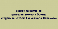 Братья Абраменко завоевали золото и бронзу на турнире «Кубок Александра Невского» - Народное слово