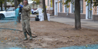 На улице Громобоя в Иванове выполнен гидропосев газона. - Городской округ Иваново