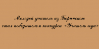 Педагог из Боринского, ещё совсем молодой, одержал победу в конкурсе «Учитель года» - Народное слово