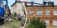 В Кубринске начали восстанавливать поврежденные здания | Источник: Михаил Евраев / Telegram - 76.Ru