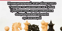 Муниципальный этап областного турнира по шахматам на Кубок Губернатора Саратовской области среди учащихся общеобразовательных учреждений - Марксовский район