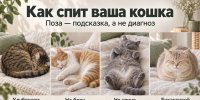 Четыре кошки отдыхают клубочком, на боку, на спине и с поджатыми лапами - 168.Ru