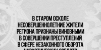 В Старом Осколе несовершеннолетние жители региона признаны виновными в совершении преступлений в сфере незаконного оборота наркотических средств - Следственный комитет