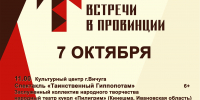 Афиша/плакат X Всероссийского фестиваля «Театральные встречи в провинции» с датой 7 октября и расписанием показов, включая спектакль «Таинственный гиппопотам» народного театра кукол «Пилигрим». - 168.Ru