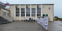 Церемония спуска Государственного флага Российской Федерации и Государственного флага Республики Дагестан. - Дербентский медколледж