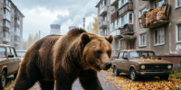 Медведь ночью проник на территорию больницы в Киренске - IrkutskMedia.Ru