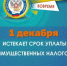 Напоминаем: 1 декабря истекает срок уплаты имущественных налогов — транспортного, земельного и налога на имущество физических лиц, а также НДФЛ - Балтачевский район